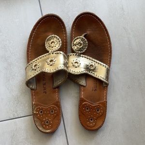 Jack Rogers gold sandals. Size 9